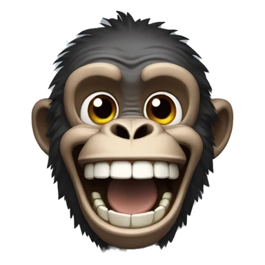 Laughing pixelated chimp sticker