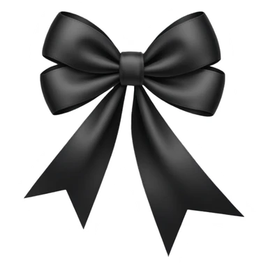 black THIN ribbon bow sticker