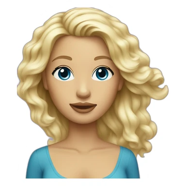 blond women with beach-wave-hair blue eyes sticker