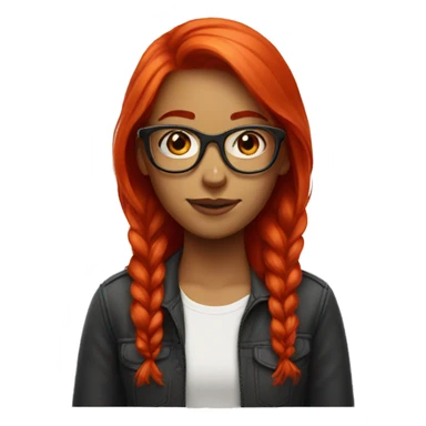 Girl with bright red hair and glasses sticker