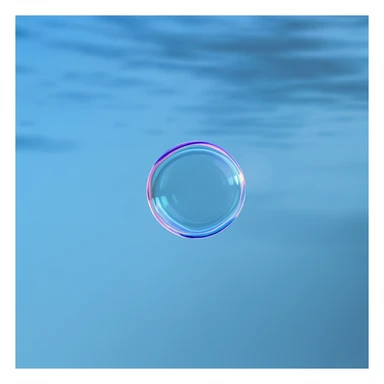 a single blue bubble, realistic style, highly detailed, photorealistic sticker