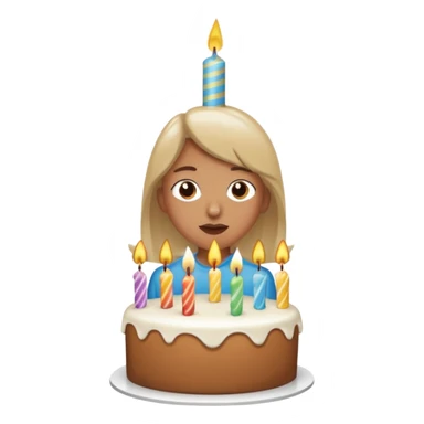 person blowing out birthday cake candles sticker