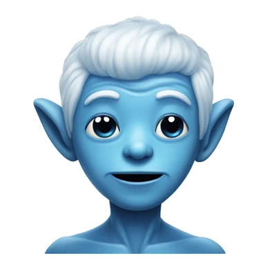 Cute blue alien with white tuft of hair on top of head sticker