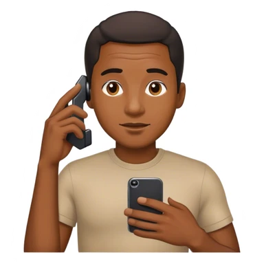 A black man with a phone sticker