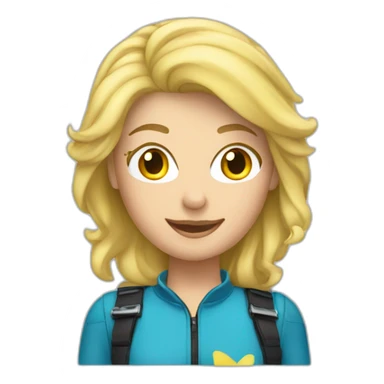 caucasian blonde female skydiver sticker