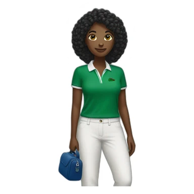 Black ladie using lacoste sticker