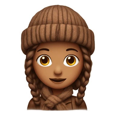 brownie cold girl with wool hat  sticker