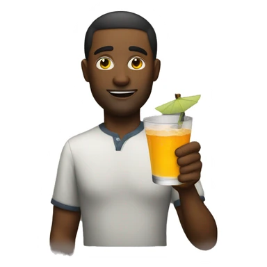 Man with a drink sticker