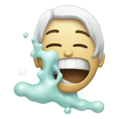 smiling while throwing up sticker