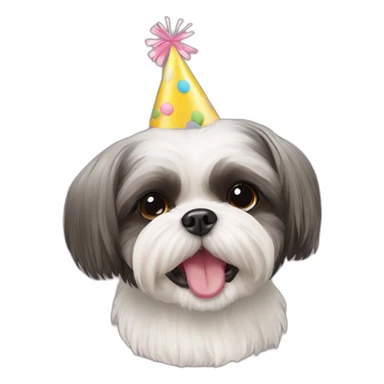birthday party shih tzu sticker