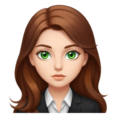 Business girl . With green eyes . Long brown hair sticker
