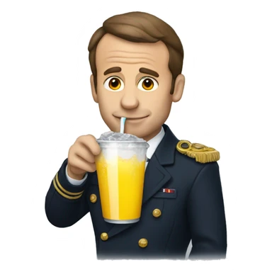 Macron drinking soda sticker