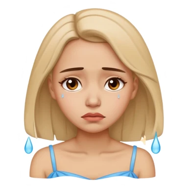 Beautiful lady crying can see shoulders sticker