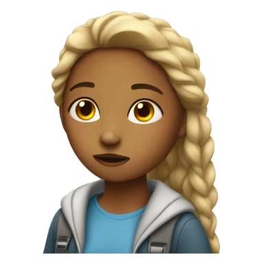 Tired girl from school sticker