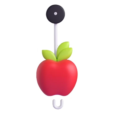 sleek white wall hook for coats with apple-inspired design sticker