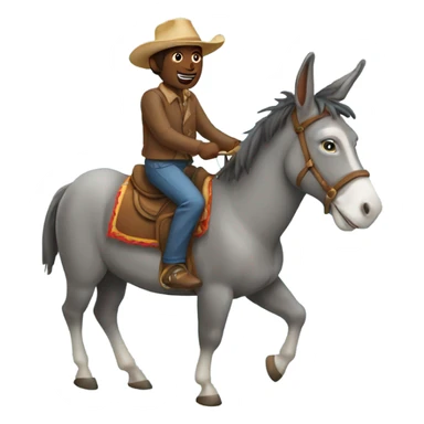 Donkey riding a horse sticker