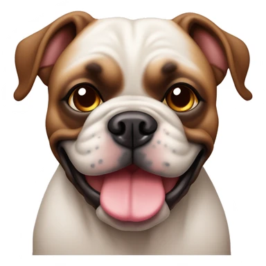 Buldogue filhote pelagem caramelo manchado nos olhos com cara de fêmea  sticker