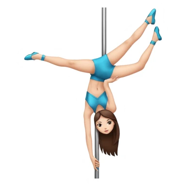 Fille brune à la peau clair qui fait de la pôle dance sticker