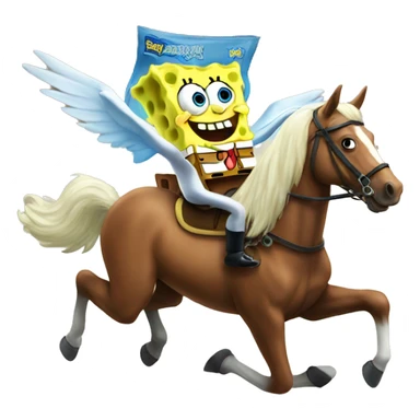 spongebob flying a horse sticker