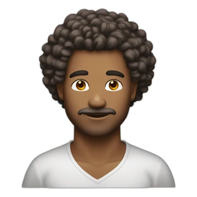 Homme metisse cheveux longs bouclés  sticker