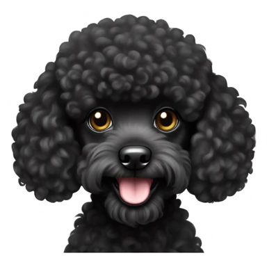 Black mini poodle sticker