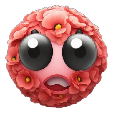 3d sphere with a cartoon poppy texture with big feminine eyes sticker