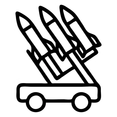 missile battery, black outline icon style sticker