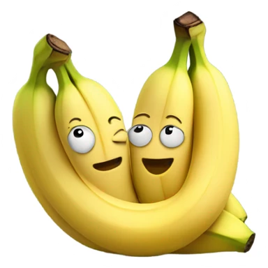 Bananas hugging eachother sticker