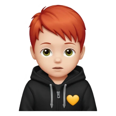 baby with red hair and black hoodie sticker
