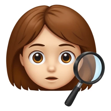 un écureuil assis, tenant une loupe devant son visage, cherchant attentivement sticker