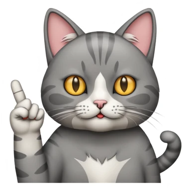 cat holding up middle finger sticker