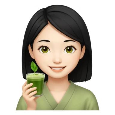 make an asian girl that loves matcha sticker