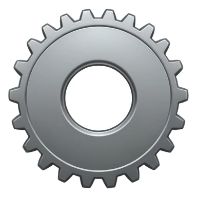 settings gear icon for site navigation. just one gear. no happy face, just grey sticker