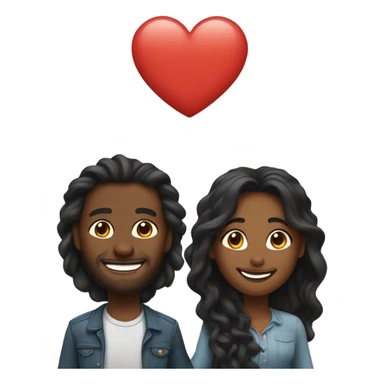 A black woman with long hair and her husband holding hands in love sticker