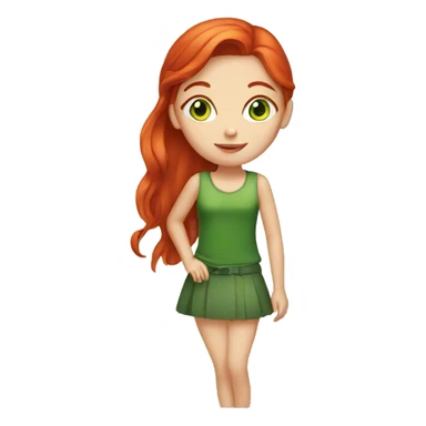 Girl with red hair and green eyes   sticker