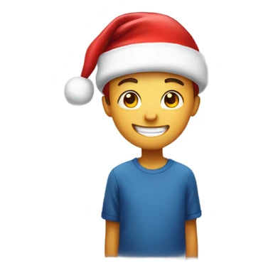 smiling boy in santa hat sticker
