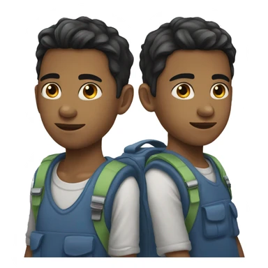 Boy 15 years old have little of beard and black hair  sticker