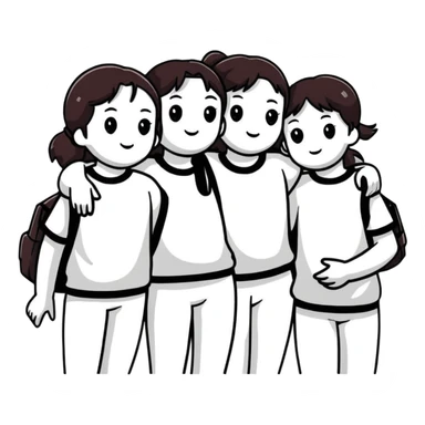 three girls sticker