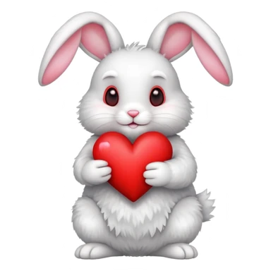Rabbit with a heart  sticker