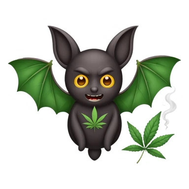 Bat smoking a marijuana jointwhile flying  sticker