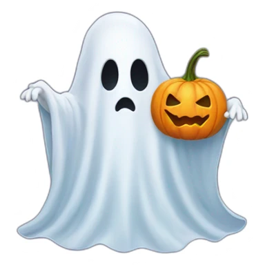 Ghost with a pumpkin sticker
