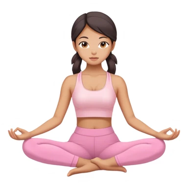 asian yoga girl light pink clothes  sticker