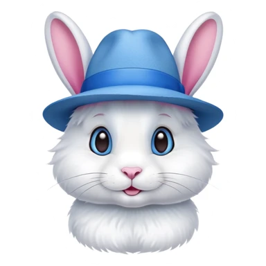 Rabbit with blue fedora sticker