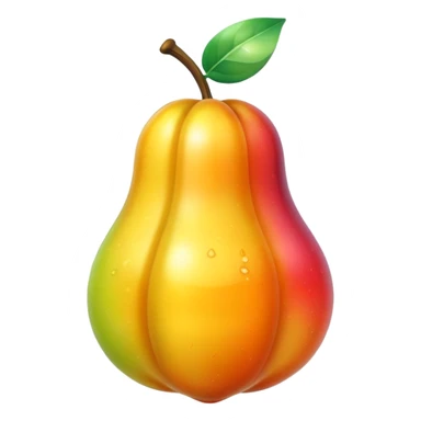 Translucent fruit, glass style, 3D, shiny, see through sticker