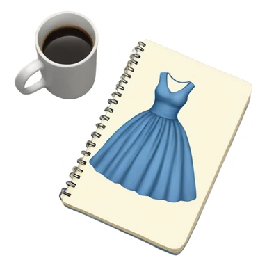 drawing of a dress on a notebook sticker