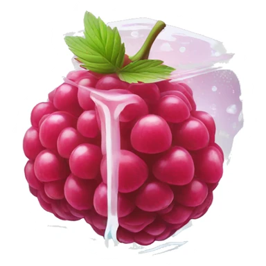 Raspberry on icecubes sticker