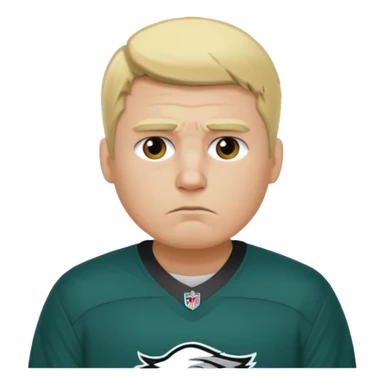 An adult blonde male Eagles fan who is sad sticker