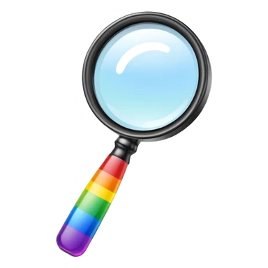 rainbow colored magnifier sticker