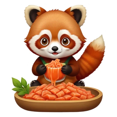 Red panda making kimchi  sticker