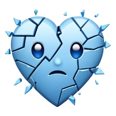broken blue heart sticker